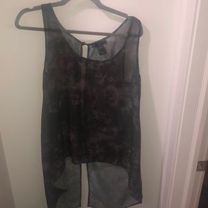 Flowy, Dark Grey, Hi-Lo Skull Tank
